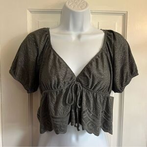 URBAN Romantics Dark Blue/Green/Grey Lace Crop